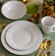Elama 16 Piece Marshall Porcelain Dinnerware Set White - Home Décor & Things Are Us