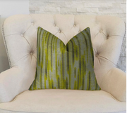Plutus Wild Sage Green Gray & Cream Handmade Luxury Pillow, 20 x 26 in. Standard