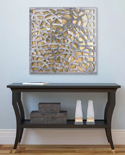 Gold Enigma Polished Steel Gold Leaf 3D Abstract Metal Wall Art - Home Decor & Things Are Us