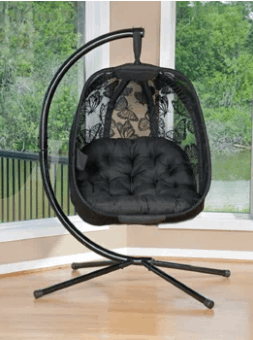 Hanging Egg Patio Chair, Black = Home Decor & Things Ate Us