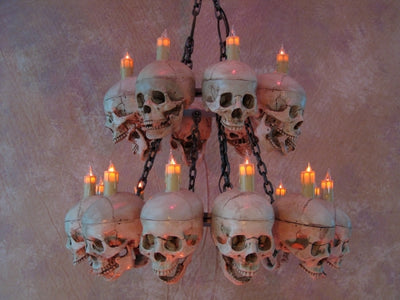 Two Tiered 20 Skull Chandelier