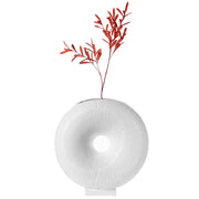 Modern Round Flat Doughnut Hole Vase White = Home Decor & Things Are Us