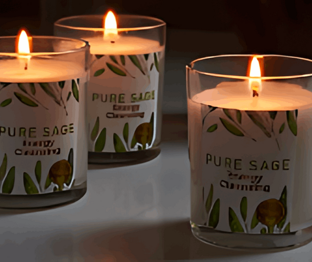 Pure Sage Smudge Candles - Set of 4 for House Energy Cleansing - Home Decor & Things Are Us