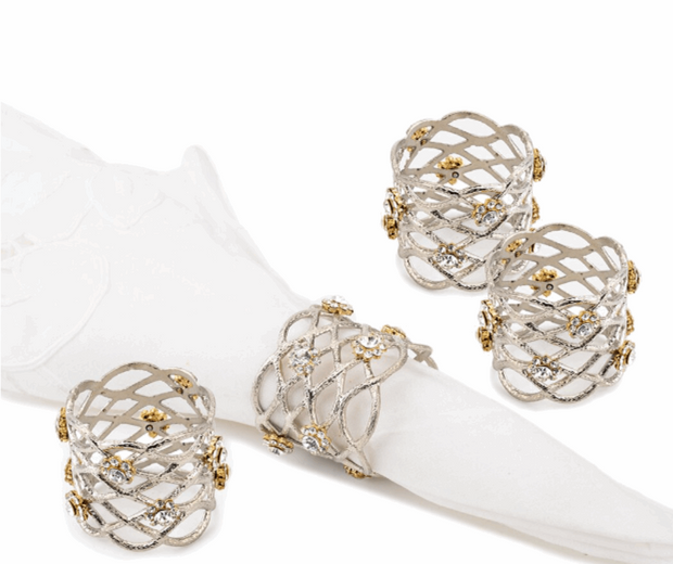 Classic Touch Jeweled Napkin Rings - Set of 4 - Home Decor & Things Are Us