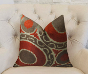 Madeline Red & Brown Handmade Luxury Pillow - Home Decor & Things Are Us