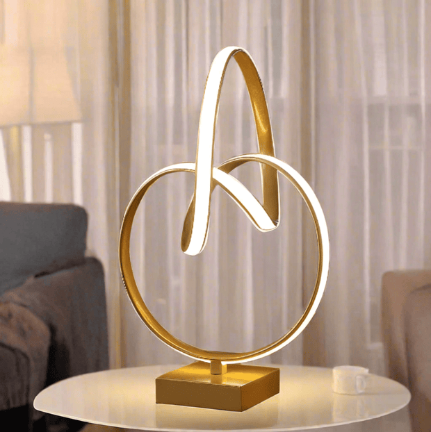 Abstract Infinity Modern Table Lamp, Matte Gold - Home Décor & Things Are Us