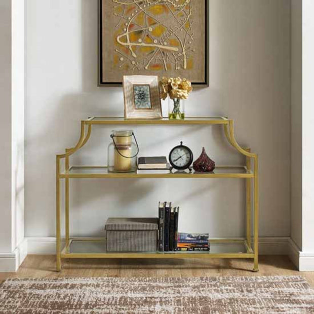 Aimee Glass Console Table Gold - Home Décor & Things Are Us