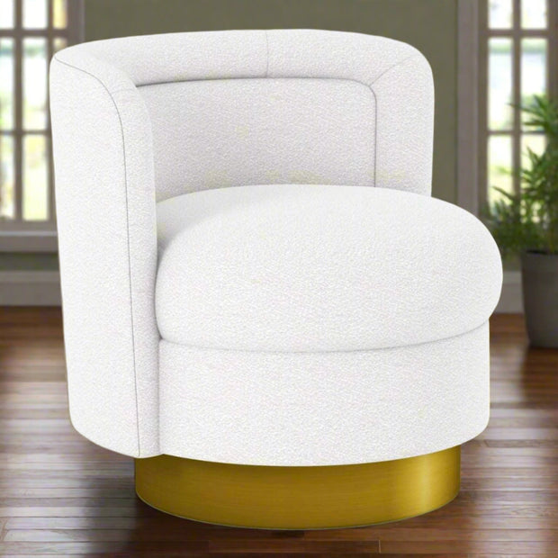 Aspen Swivel Lounge Chair, White Boucle - Home Décor & Things Are Us