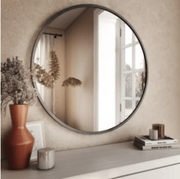 Bali Modern Round Wall Mirror Gray - Home Décor & Things Are Us