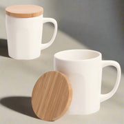 Bamboo Chic Mug with Bamboo Lid - White / Brown - Home Décor & Things Are Us