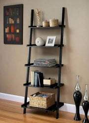 Black Contemporary 5 - Tier Ladder Shelf Stand - Home Décor & Things Are Us