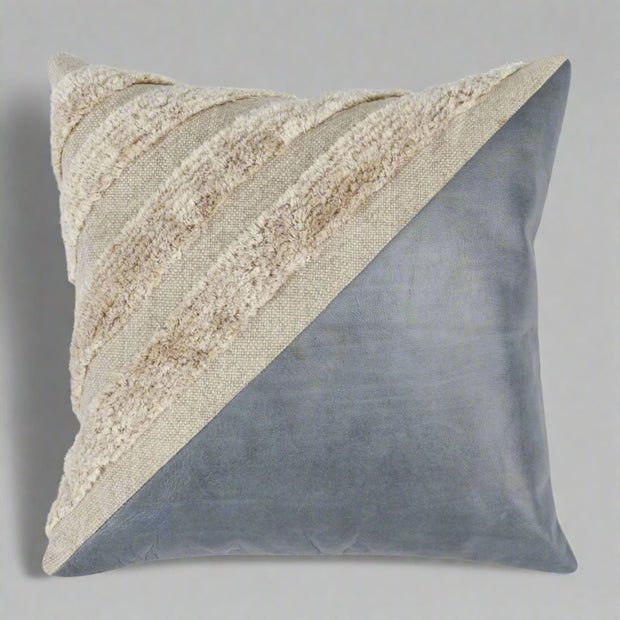 Blue And Ivory Cotton Blend Down Blend Throw Pillow - Home Décor & Things Are Us