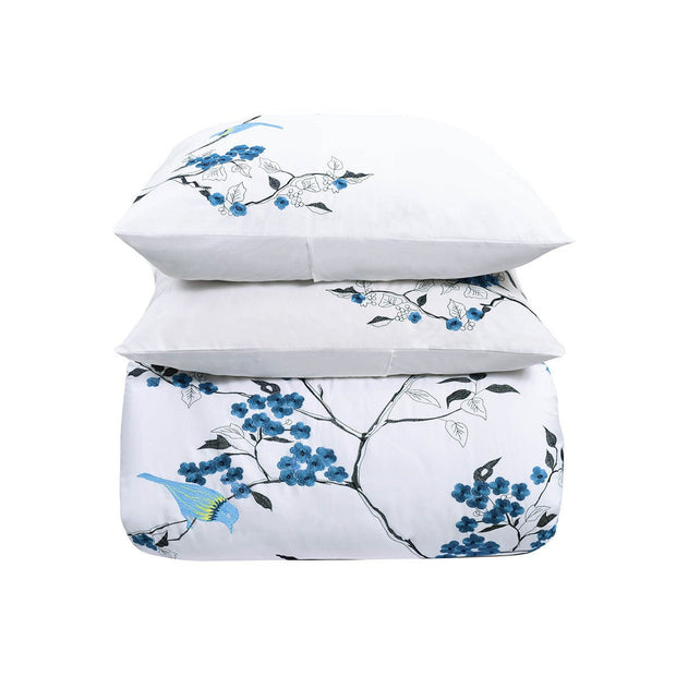 Blue and White King 100% Cotton 200 Thread Count Washable Duvet Cover Set - Home Décor & Things Are Us