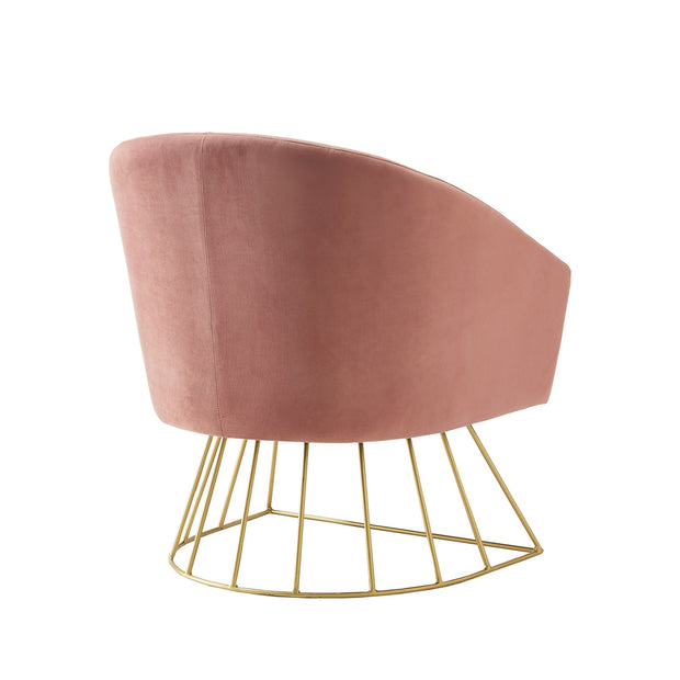 Blush And Gold Velvet Barrel Chair - Home Décor & Things Are Us