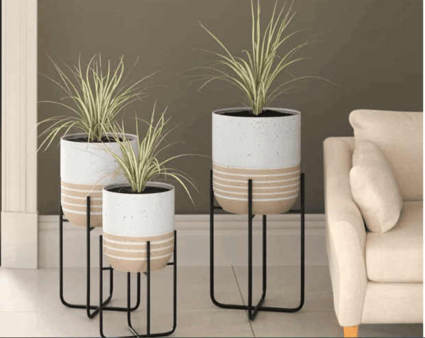 Bodhi Modern Planters, White & Gold - Set of 3 - Home Décor & Things Are Us