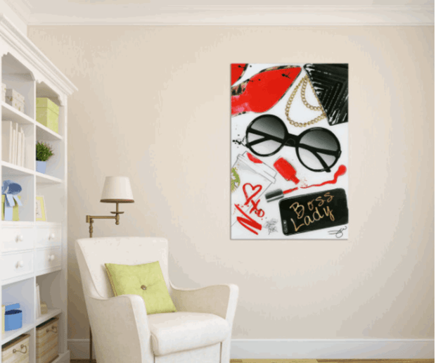 Boss Lady Frameless Tempered Glass Panel Fashion Wall Art - Home Décor & Things Are Us