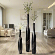 Bottle Shape Decorative Floor Vase, Brown - Set of 3 - Home Décor & Things Are Us