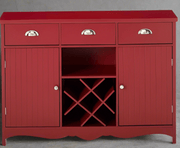 Buffet Server Console Table With Wine Storage, Red Finish - Home Décor & Things Are Us