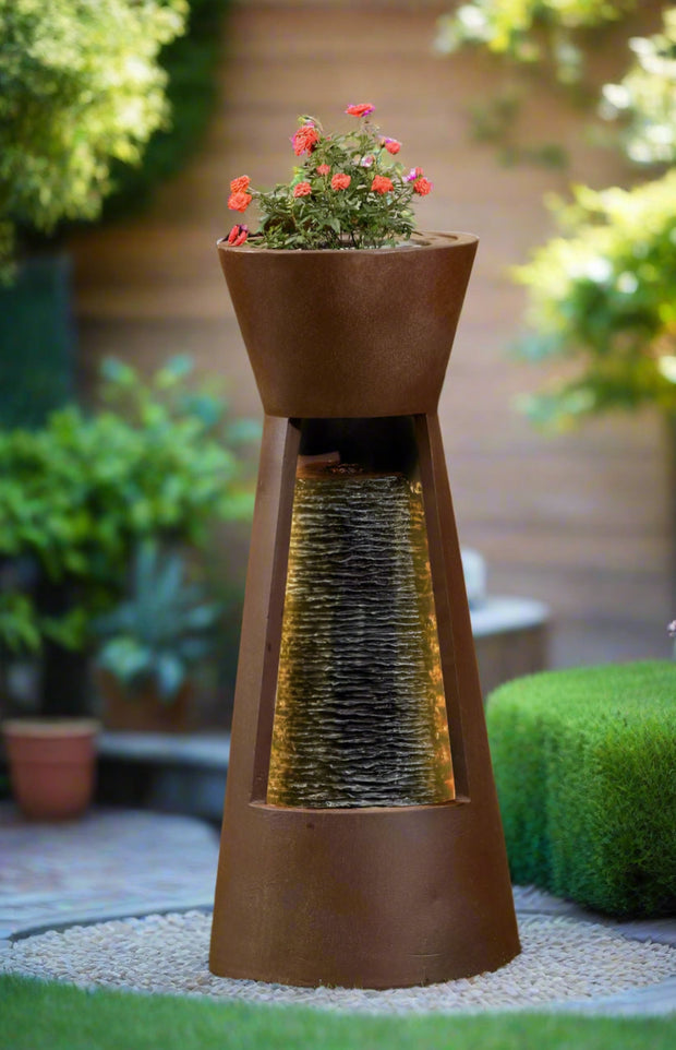 Cascade Fountain with Flower Pot At Top - Home Décor & Things Are Us