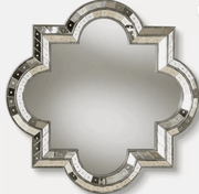 Catia Art Deco Antique Silver Finished Quatrefoil Accent Wall Mirror - Home Décor & Things Are Us