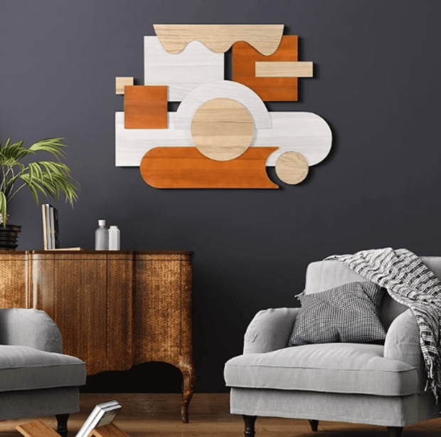 'Cinnamon Dreamscape II' Hand Made & Hand Finished Dimensional Solid Paulownia Wood Abstracts Wall Art - Home Décor & Things Are Us