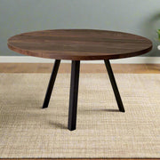 Coffee Table - Brown Reclaimed Wood - Black Metal - Home Décor & Things Are Us