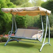 Covered Outdoor Patio Swing Bench with Frame - Sand - Home Décor & Things Are Us