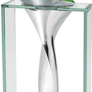 Crystal Clear Glass Flower Vase with Non Tarnish Aluminum Center - Home Décor & Things Are Us