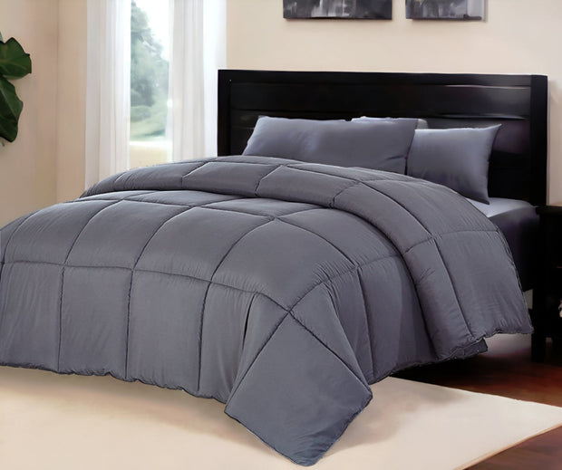 Dark Gray Queen Polyester Thread Count Down Alternative Comforter - Home Décor & Things Are Us