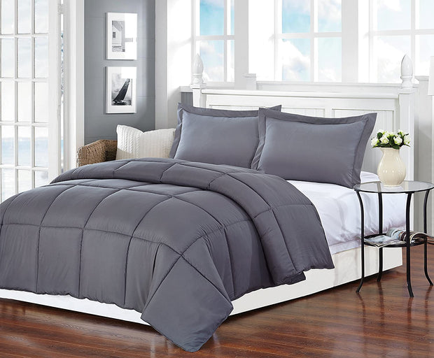 Dark Gray Queen Polyester Thread Count Down Alternative Comforter - Home Décor & Things Are Us