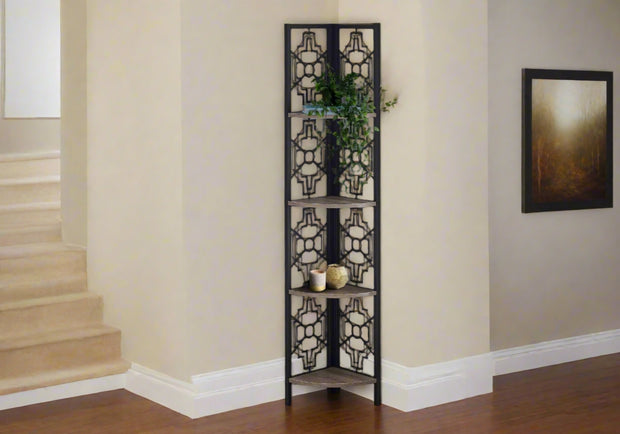 Dark Taupe Metal Corner Bookcase - Home Décor & Things Are Us