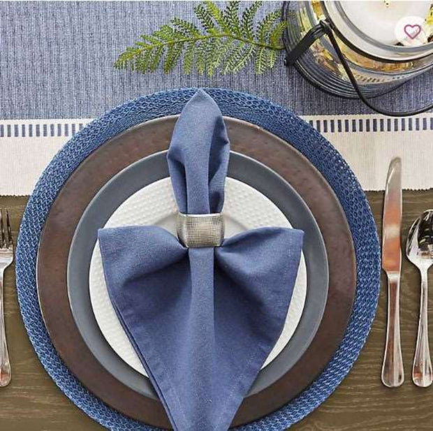 Design Imports French Blue Floral Woven Round Placemat - Set of 6 - Home Décor & Things Are Us