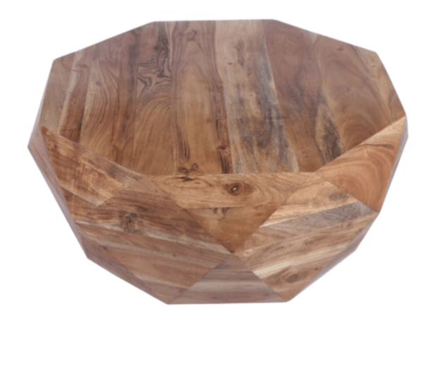 Diamond Shape Acacia Wood Coffee Table With Smooth Top, Natural Brown - Home Décor & Things Are Us