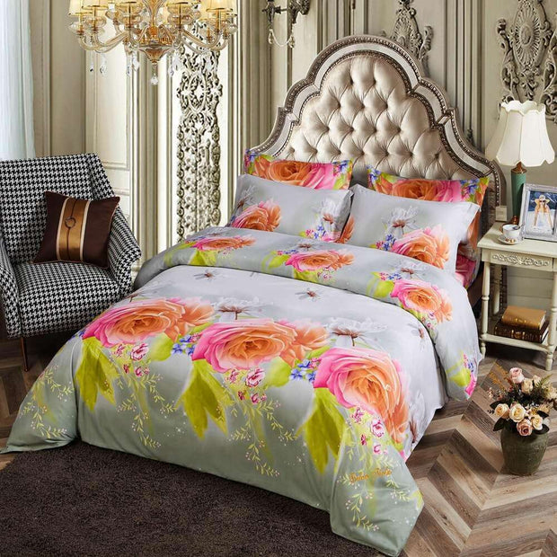Duvet Cover Set, 6 Piece Luxury Floral Bedding - Home Décor & Things Are Us