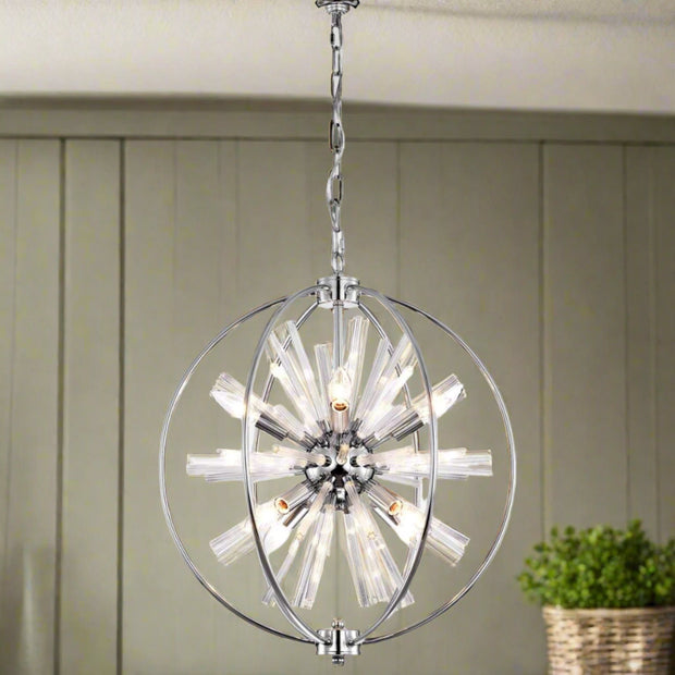 Dyords 8 - Light Indoor Chandelier with Light Kit Chrome - Home Décor & Things Are Us