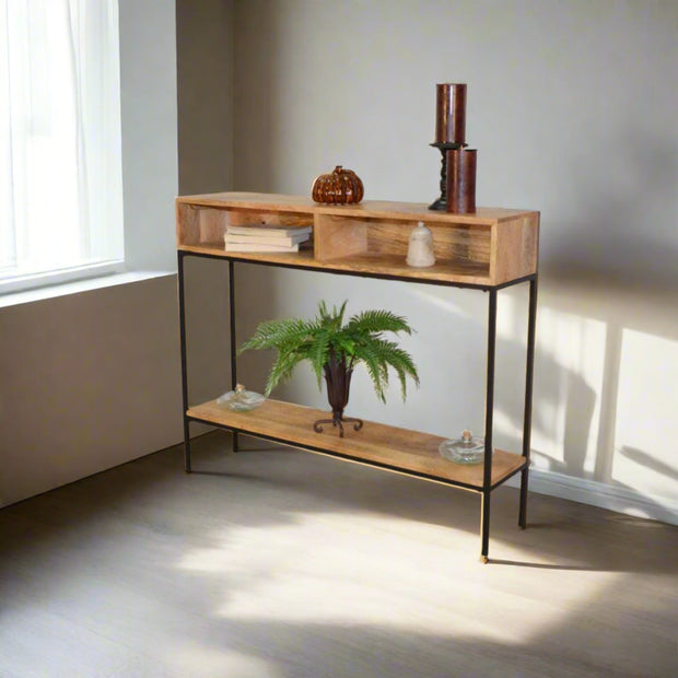 Edvin Console, Natural & Black - Home Décor & Things Are Us