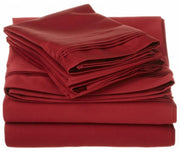 Egyptian Cotton 1000 Thread Count Solid Sheet Set KING - Burgundy - Home Décor & Things Are Us