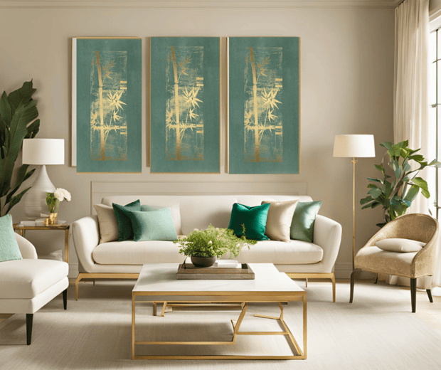 Gold Foil Bamboo I Framed Fine Art Print - Home Décor & Things Are Us