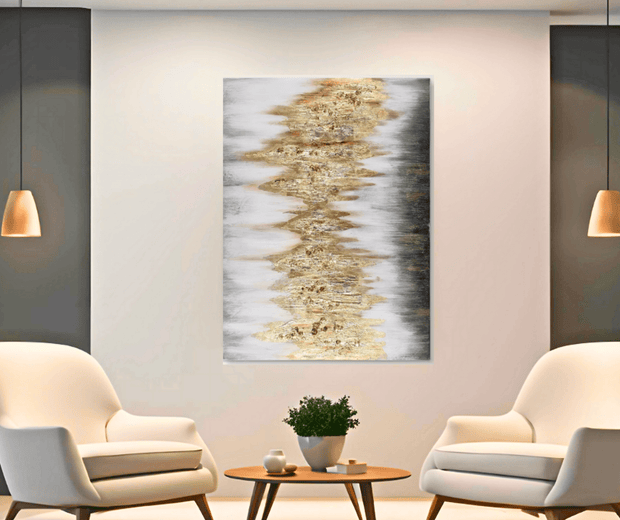 Gold Frequency' by Martin Edwards - Oil Painting 3D Canvas Wall Art - Home Décor & Things Are Us