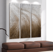 Gold Waves Textured Metallic Hand Painted Wall Art by Martin Edwards - Home Décor & Things Are Us