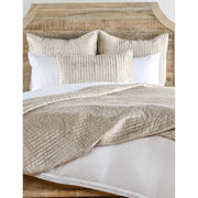 Hand Stitched Velvet King Quilt, Beige - Home Décor & Things Are Us