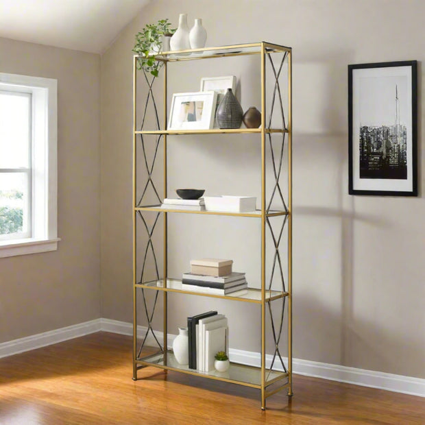 Helena Etagere Bookshelf, Gold - Home Décor & Things Are Us