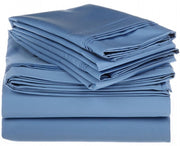 Egyptian Cotton 1000 Thread Count Solid Sheet Set King-Medium Blue