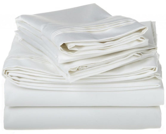 Egyptian Cotton 1500 Thread Count Solid Sheet Set Queen-White - Home Décor & Things Are Us
