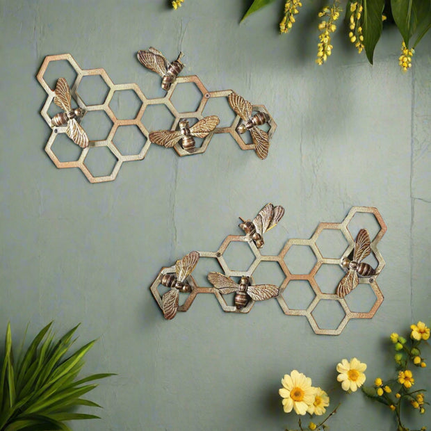 Honeycomb & Bee Wall Plaques - Home Décor & Things Are Us