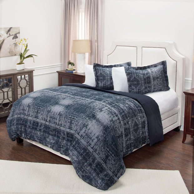 Indigo Queen 100% Cotton 300 Thread Count Washable Duvet Cover - Home Décor & Things Are Us