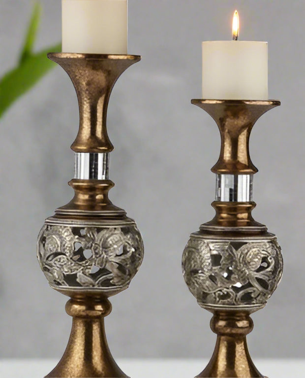 Langi Candleholder Silver & Gold - Set of 2 - Home Décor & Things Are Us