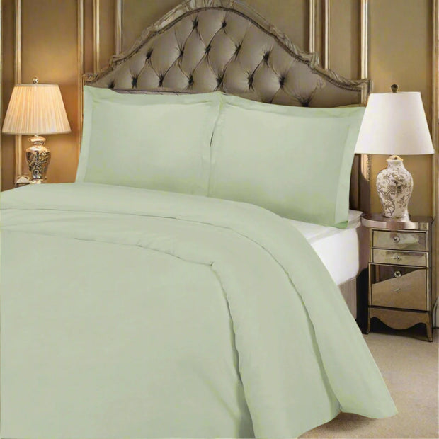 Light Green Queen Cotton Blend 1000 Thread Count Washable Duvet Cover Set - Home Décor & Things Are Us