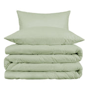 Light Green Queen Cotton Blend 1000 Thread Count Washable Duvet Cover Set - Home Décor & Things Are Us