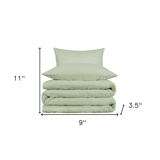 Light Green Queen Cotton Blend 1000 Thread Count Washable Duvet Cover Set - Home Décor & Things Are Us